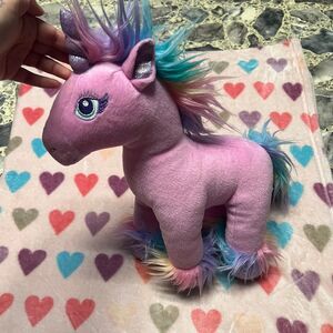 Build A Bear Fairy Friends Pink Unicorn Plush Rainbow Mane Frozen Elsa Music